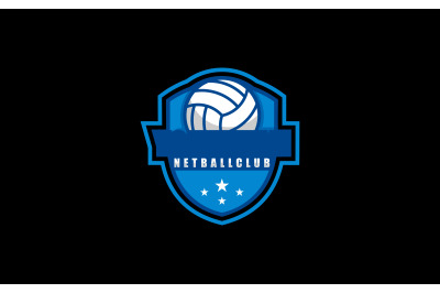 Volleyball or net ball team badge logo design vector template