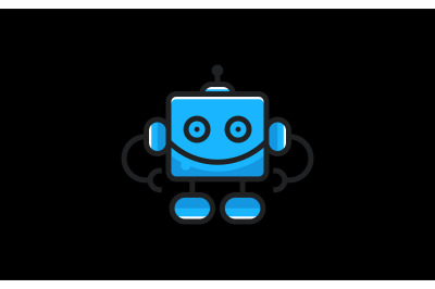 Robot logo design vector template