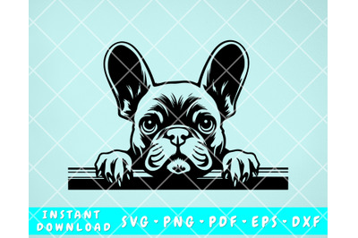 French Bulldog Peeking SVG&2C; French Bulldog Cut File For Cricut