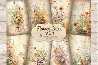 Flower Junk Journal Pages | Brick Wall Paper