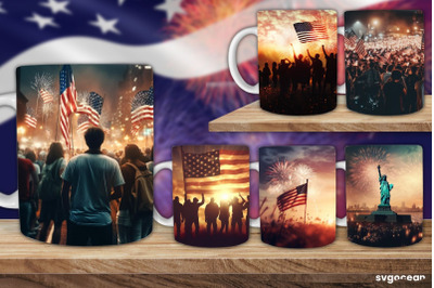 4th Of July Mug Wraps | 11 oz | Sublimation