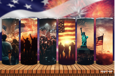 4th Of July Tumbler Wraps | 20 Oz | Sublimation