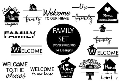 Family, Sublimation, SVG, Bundle, Set of 14 Cut File Designs