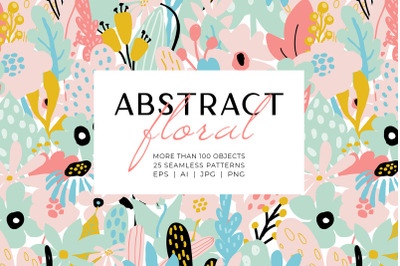 Abstract Floral Collection, Flowers Patterns Pack