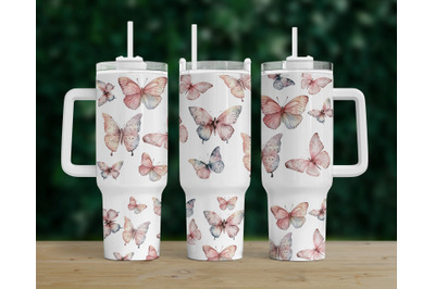 Butterfly 40oz Quencher Tumbler Sublimation Design