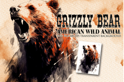 Grizzly bear American wild animal PNG