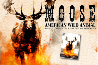 Moose American wild animal clipart