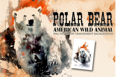 Polar Bear American wild animal clipart