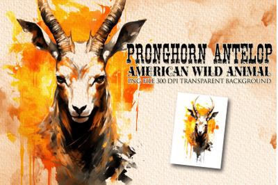Pronghorn antelop American wild animal clipart