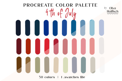 USA Independence Day Procreate Color Palette - 4th of July