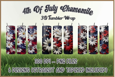 4th Of July Chamomile Tumbler Wrap