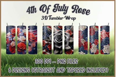 4th Of July Rose Tumbler Wrap