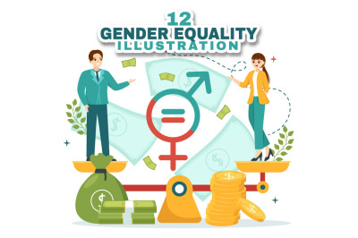 12 Gender Equality Vector Illustration