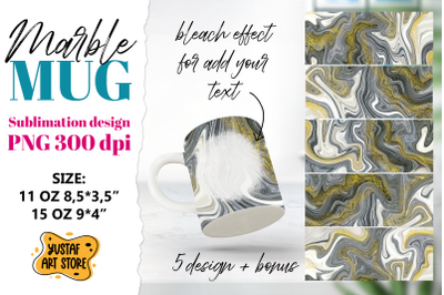 Grey marble sublimation mug wrap bundle.Fluid art PNG design