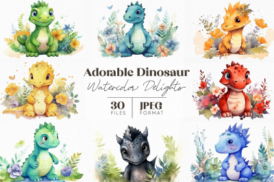 Adorable Dinosaur Watercolor Delights