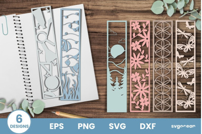 Nature Bookmark SVG Bundle | Papercut | Cute Bookmark