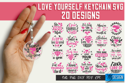 Love Yourself Keychain Laser Cut SVG | Keychain Laser Cut SVG Design |