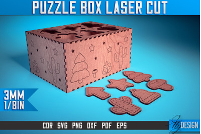 Puzzle Box Laser Cut SVG | Baby Game Design Laser Cut SVG Design | CNC