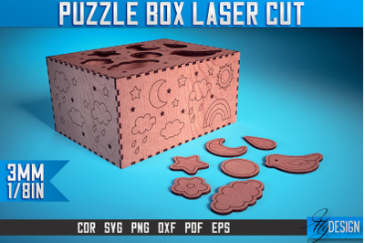 Puzzle Box Laser Cut SVG | Baby Game Design Laser Cut SVG Design | CNC