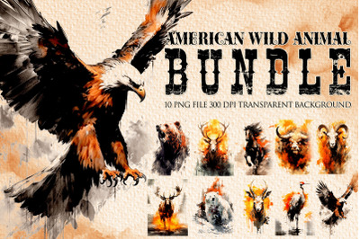 American wild animals clipart BUNDLE