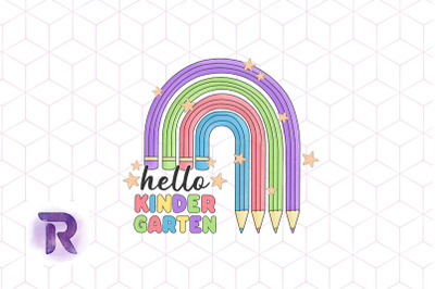 Hello Kindergarten Pencil Rainbow