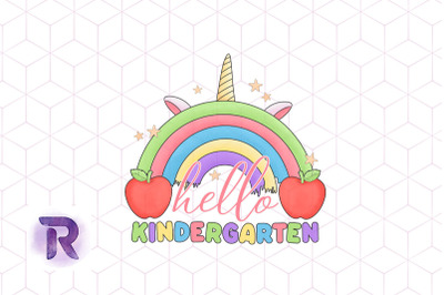 Hello Kindergarten Unicorn Rainbow