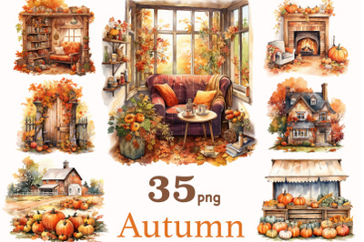 Autumn Scenes Clipart | Fall Landscape