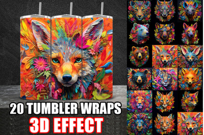 3D Beautiful Animals Tumbler Wrap
