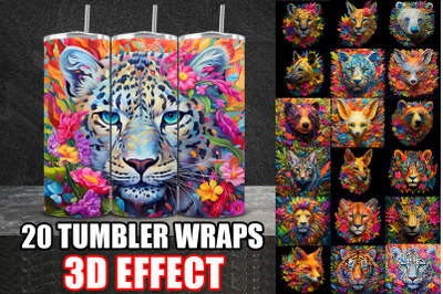 3D Sublimation Animals Tumbler Wrap