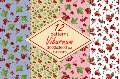 Viburnum paper/seamless patterns