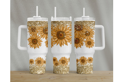 40oz Quencher Sunflowers Tumbler, Gift For Mom Png, Tumbler Png File