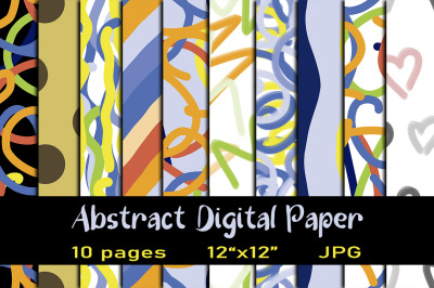10 Abstract Digital Paper Pack.