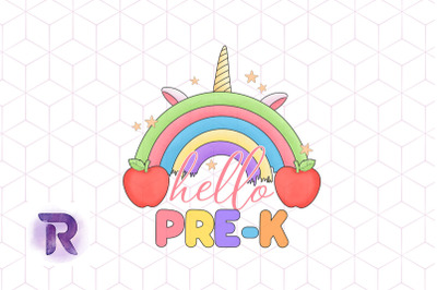 Hello Pre-K Unicorn Rainbow