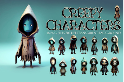 Creepy Characters clipart cute monsters