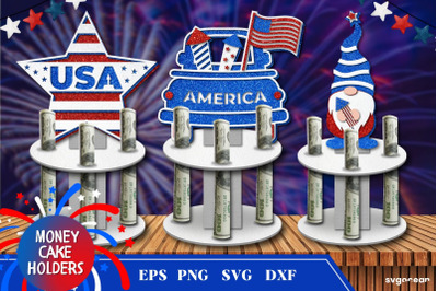 4th of July Money Cake Holder | Layered SVG