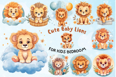 Cute Baby Lion Clipart For Kids Room