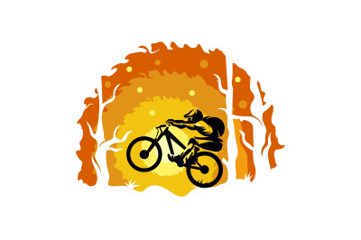 Dirt Bike or Biking adventure logo abstract vector template