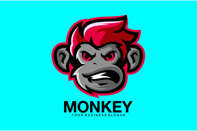 Angry Monkey head logo abstract vector template