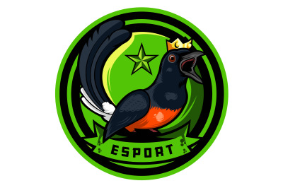 King Crow logo badge concept abstract vector template