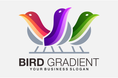 Sparrow or bird in gradient color style logo design template