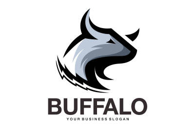 Bull or Buffalo head logo asbtract vector template