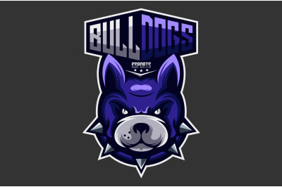 Bulldog or Bull Dog head logo asbtract vector template