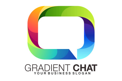 Message or chat logo in gradient color style abstract template