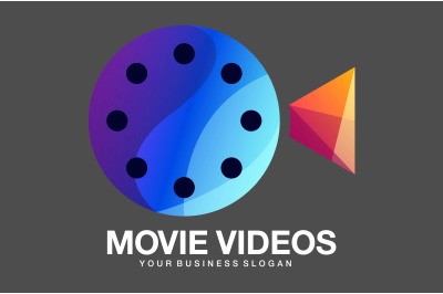 Cinema film or video camera logo design vector template