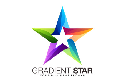 Star logo in gradient color style abstract vector template