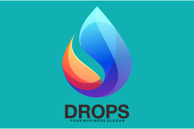 Water Drop logo in beautiful gradient olor style vector template