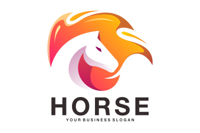 Fire Horse or horse on fire logo abstarct vector template