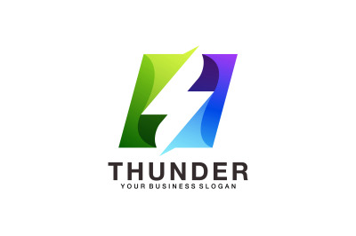 Thunder flash or lightening logo abstract vector template