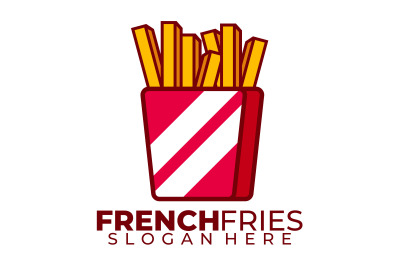 French fries or chips logo fast food design template