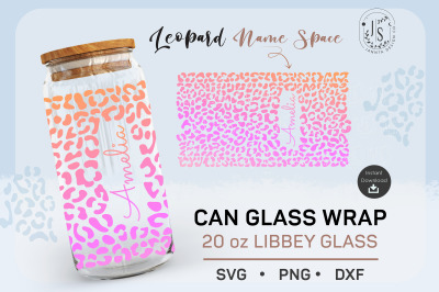 Leopard Print SVG 20oz, Space name svg, Can Glass Full Wrap